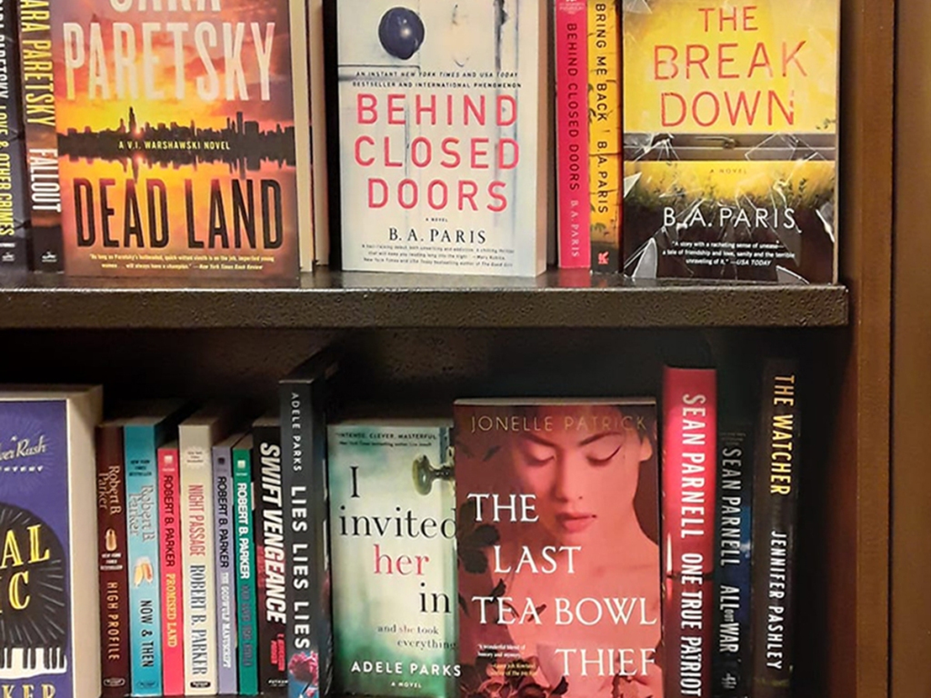 Bookshelf in Boise Idaho bookstore